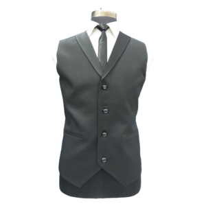 Baza Black Shawl Collar Vest Coat