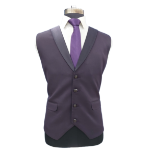 Baza Purple Shawl Collar Vest Coat