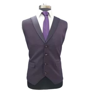 Purple Solid 3pc Tuxedo vest
