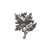 elegant silver leaf brooch with engraved pearl accent
