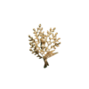 Golden Brooch with Pearl Berries and Leaves