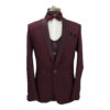 Moss- Maroon Textured 3pc Tuxedo