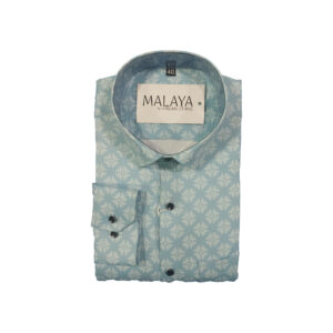 White on Light Blue Full Printed Shirt